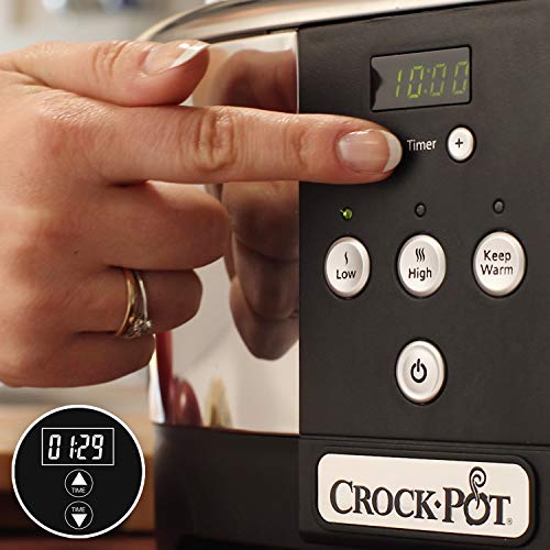 Crock-Pot SCCPBPP605-050 Olla de cocción lenta digital para preparar multitud de recetas, 230 W, 5.7 litros, Acero Inoxidable