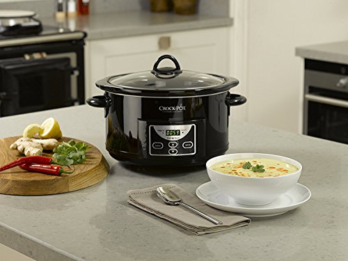Crock-Pot SCCPRC507B Olla de cocción lenta digital para preparara multitud de recetas, 230 W, 4.7 litros, Acero Inoxidable