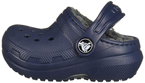 Crocs Classic Lined Clog Kids, Zuecos Unisex Niños, Azul (Navy/Charcoal 459), 25/26 EU