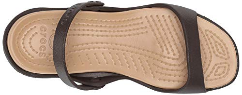 Crocs Cleo, Sandalias de Punta Descubierta para Mujer, Marrón (Espresso/Gold 23q), 37/38 EU