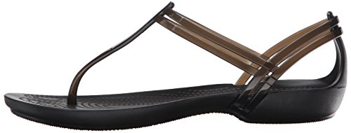 Crocs Isabella T Strap, Sandalias para Mujer, Negro (Black), 38/39 EU