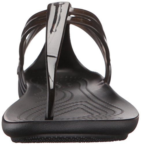 Crocs Isabella T Strap, Sandalias para Mujer, Negro (Black), 38/39 EU