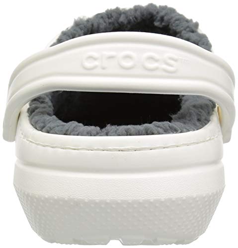 Crocs Men's Women's Classic Lined Clog | Warm and Fuzzy Slippers, Obstrucción Unisex Adulto, Blanco grisáceo, 49/51 EU