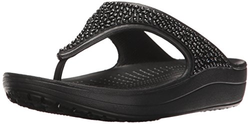 Crocs Sloane Embellished Flip, Zapatos de Playa y Piscina para Mujer, Negro (Black 060b), 37/38 EU