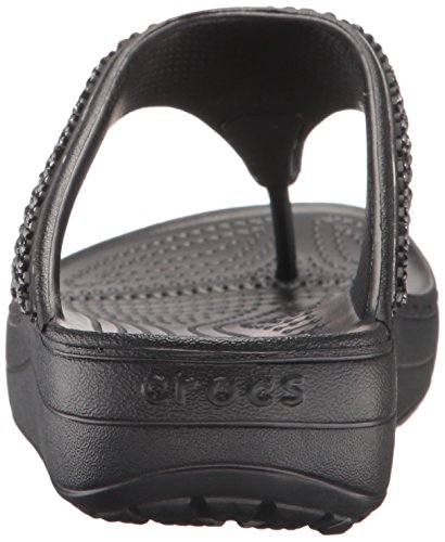 Crocs Sloane Embellished Flip, Zapatos de Playa y Piscina para Mujer, Negro (Black 060b), 37/38 EU