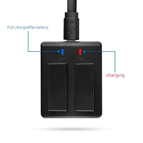 Crosstour Cámara Deportiva Baterías Recargables Dual 1050mAh con USB Cargador para Cámaras de Acción