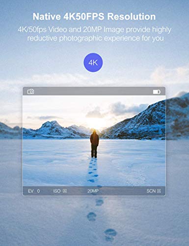 Crosstour CT9500 Nativo 4K50FPS Cámara Deportiva Wi-Fi Camara de Accion (Sumergible de 40M Camara Acuática con Ángulo de visión ajustable y EIS, 2 Baterías de 1350 mAh y Montaje de Accesorios)
