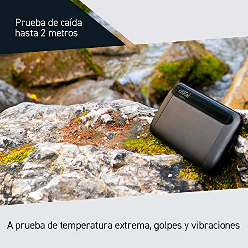 Crucial CT500X8SSD9, 500 GB, X8 Portable SSD, de hasta 1050MB/s, USB 3.2, USB-C, USB-A