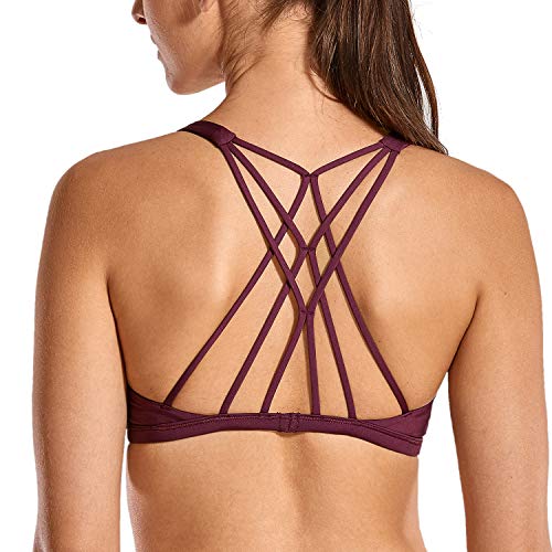 CRZ YOGA Sujetador Deportivo Yoga para Mujer Ejercicio Fitness Ropa Interior Morado Oscuro S