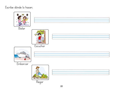 Cuaderno vocabulario visual: Acciones | Aprender Vocabulario Educación Primaria | tarjetas ilustradas con Acciones