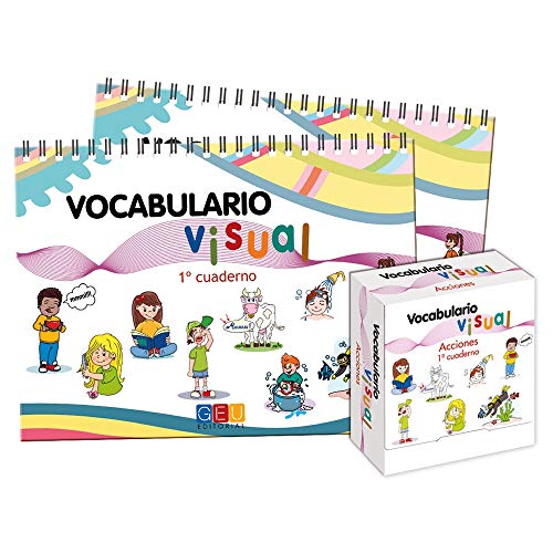 Cuaderno vocabulario visual: Acciones | Aprender Vocabulario Educación Primaria | tarjetas ilustradas con Acciones