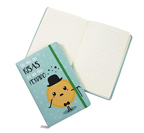 Cuadernos Bonitos. Cuaderno A5 Diseño Charlotte. Libreta charlotte. Cuaderno De Viaje Con La Frase “Un Día Sin Risa, Es Un Día Perdido”. Libretas Bonitas.
