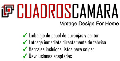 Cuadro Fotográfico Coche Clasico Rojo en Cuba, Vintage Tamaño total: 97 x 62 cm XXL