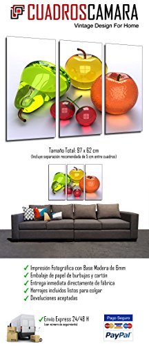 Cuadro Fotográfico Composicion Frutas Tamaño total: 97 x 62 cm XXL, Multicolor