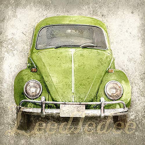 Cuadros decoración madera Volkswagen Escarabajo 24x24x7 para decorar el baños la cocina el dormitorio rincones etc. Con polímero protector y cinta adhesiva doble cara. Fácil instalación.