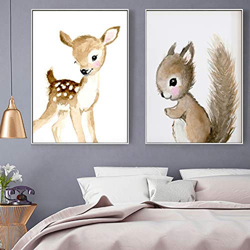 Cuadros Lienzo 30x40 Animales Elefante Bebe Laminas Habitacion Infantiles Niños Regalos DIN A3 Sin Marco