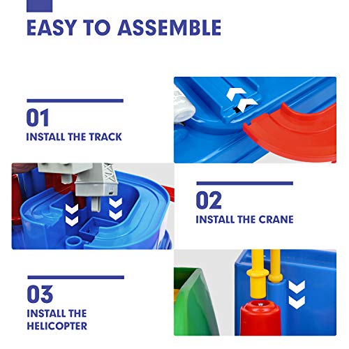 CubicFun Pista de Coches para Niños 3 4 5 6 7 8 años, City Rescue Pista Cars Juguetes de Aventura Playsets, Pista Coches de Juguetes para Niños Niñas