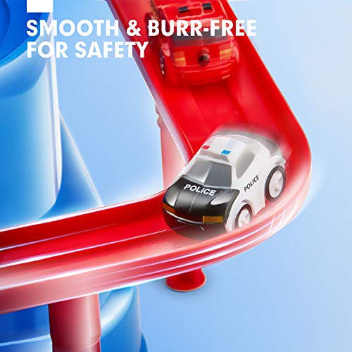 CubicFun Pista de Coches para Niños 3 4 5 6 7 8 años, City Rescue Pista Cars Juguetes de Aventura Playsets, Pista Coches de Juguetes para Niños Niñas