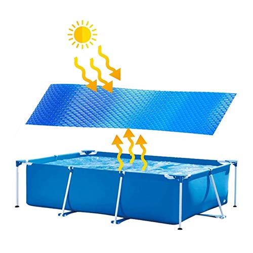 Cubierta Solar Ovalada/Rectangular Azul de 4 pies por 15 pies | Manta de Lona Solar térmica para Piscinas enterradas y elevadas | Use el Sol para Calentar el Agua de la Piscina