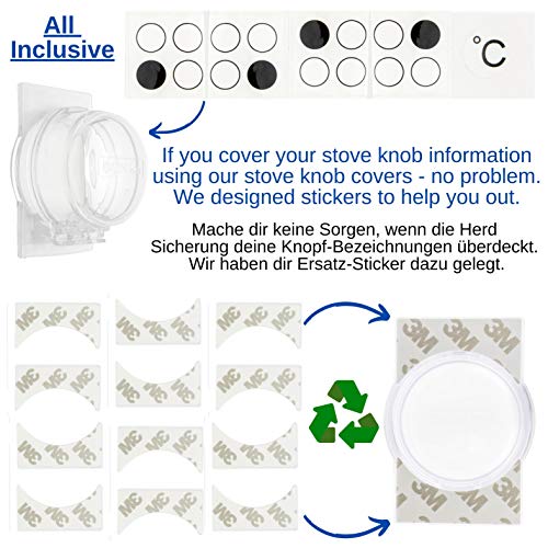 Cubiertas de Seguridad para Perillas del Horno, Juego de 6, Protección de Perillas de Horno, Bloque de Protección de Gas para Cocinas, para máx. Ø 4,9cm con mín. distancia de centro a centro de 6,1cm
