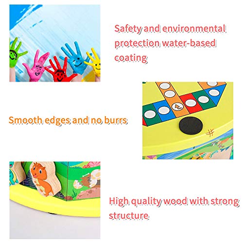 Cubo de Actividad de Madera 11-en-1 Multifunción Bead Maze Dinosaur World Activity Center Juguete Educativo Niño y niña Regalo para niños pequeños