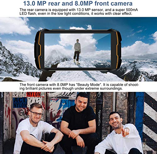 CUBOT King Kong Mini 4G teléfono IP68 Móvil Libre Impermeable Smartphone 4.0 Pulgadas Android 9.0 Dual SIM Quad-Core 13,0MP Cámara 3GB+32GB Quad-Core Amarillo, Rojo