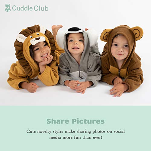 Cuddle Club Mono Polar Bebé para Recién Nacidos a Niños 4 Años - Pijamas Infantiles Chaqueta de Invierno Abrigo Polar Niño Mono de Niños - BearBlue12-18m