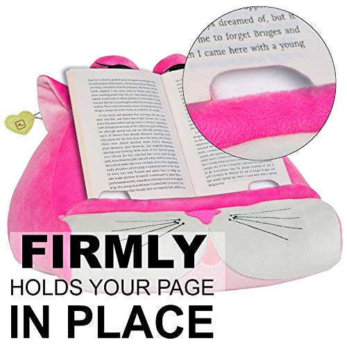 CuddlyReaders, Atril, cojín de Lectura para Libros, iPad, Tablet, eReader, Soporte sofá de Descanso, Idea de Regalo para niños - Kiki Kitty