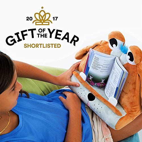 CuddlyReaders, Atril, cojín de Lectura para Libros, iPad, Tablet, eReader, Soporte sofá de Descanso, Idea de Regalo para niños - Modelo Puppy Pete