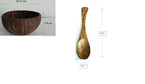 Cuenco de coco, cucharas, 4 unidades, 100% natural, hecho a mano, apto para veganos, regalo de navidad, para servir el desayuno, decoración, Sostenible