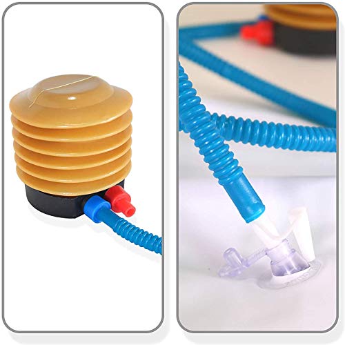 Cuenco portátil para champú con bomba de pie – Lavabo inflable de lavado de cabello para personas con discapacidad y cuidado con diseño de cámara dual con soporte de cuello integrado