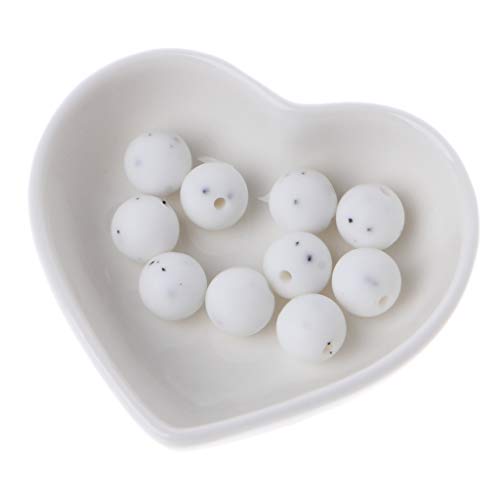Cuentas para morder de silicona, 10 unidades de bolas de morder de mármol redondas sueltas de silicona para bebé, chupete, cadena de chupete, joyería masticable, collar de lactancia y accesorios