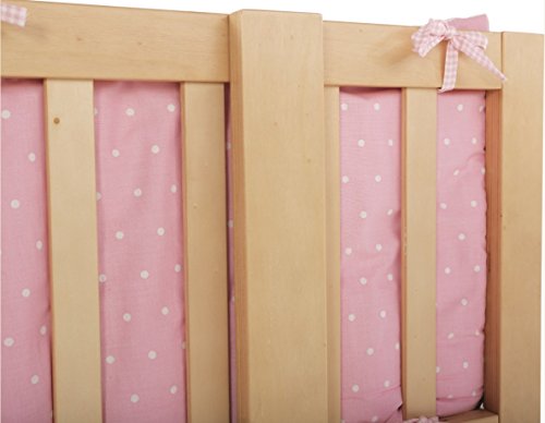 Cuna de colecho roba 'Room & Craddle', ajustable a la cama de los padres y utilizable como cuna normal, fabricada en madera, acabado natural. Incluye vestiduras de la coleccion textil 'Lucky angel rosa'.