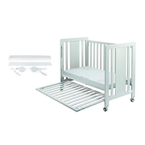 Cuna Moonet Premium Colecho con Colchón y REGALO Lámpara Nube Blanco