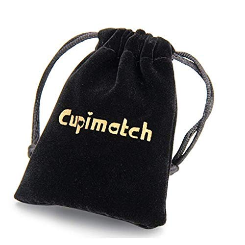 Cupimatch 2 Pcs Pulsera para Pareja Acero Inoxidable Diseño Simple Joyería de Moda Regalo para San Valentín/Navidad Hombre Mujer