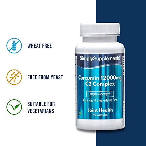 Cúrcuma complex 12000mg - ¡Bote para 3 meses! - Apto para veganos - 90 cápsulas - SimplySupplements