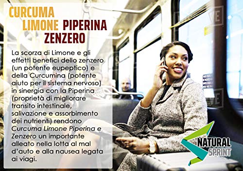 CURCUMA | PIPERINA | JENGIBRE | LIMON | VITAMINA C | 130 PASTILLAS 500 MG | PRODUCTO ITALIANO 100% NATURAL | ANTI-INFLAMATORIO NATURAL
