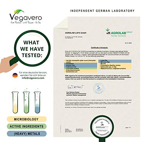 Curcumina 1140mg + Piperina 28,5mg Vegavero® | TRIPLE DE CÁPSULAS: 270 | Extracto Estandarizado al 95% | Sin Aditivos | Antiinflamatorio + Articulaciones + Digestión + Metabolismo | Turmeric