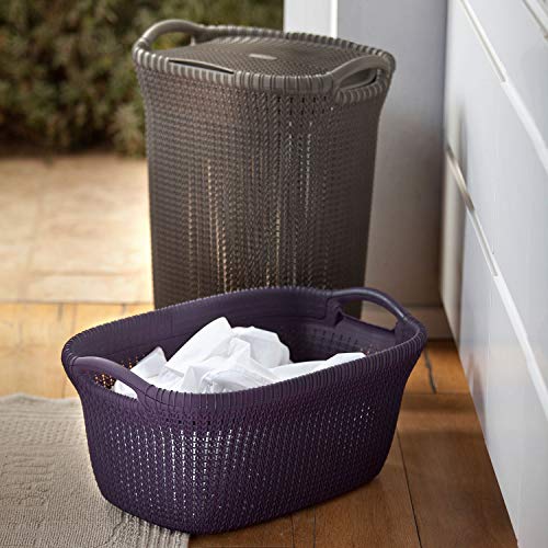 Curver Cesta Knit 40L, Marrón Topo, 57.5x36.5x25 cm, 228408