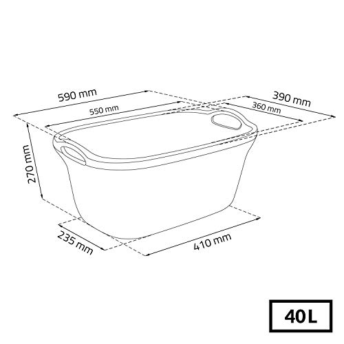Curver Cesta Knit 40L, Marrón Topo, 57.5x36.5x25 cm, 228408