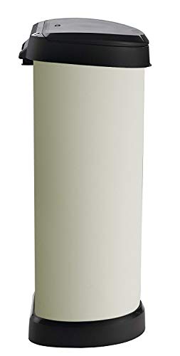 Curver Touch 176461- Cubo de basura, mecanismo de apertura con toque, 40 L, color marfil