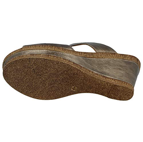 Cushion Walk - Sandalias de tacón de cuña con forro de cuero para mujer, talla 3-8, color Plateado, talla 41 EU