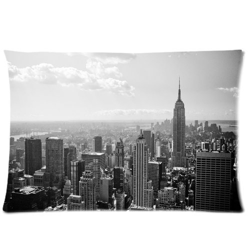 Custom tamaño Queen cama funda de almohada DIY Fashion classic POP Skyline Ciudad de Nueva York en blanco y negro fundas de almohada fundas amplios en tamaño 20 "x 30 cm almohada antideslizante de cama fundas de almohada fundas de almohada