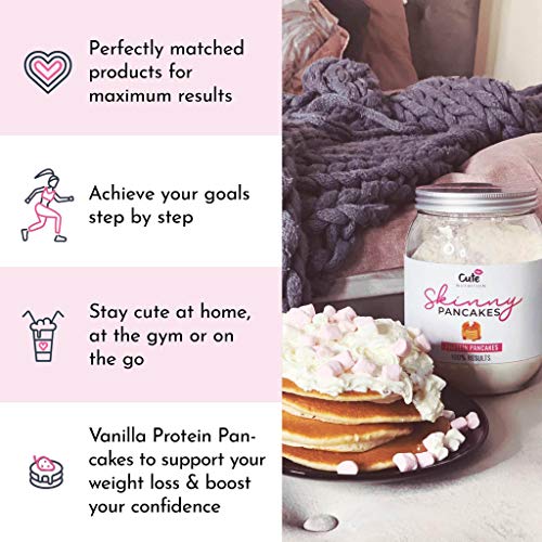 Cute Nutrition Mezcla en polvo para panqueques sabor dona para pérdida y mantenimiento de peso 500 tubos Alto contenido de proteína bajo en grasa sin OGM