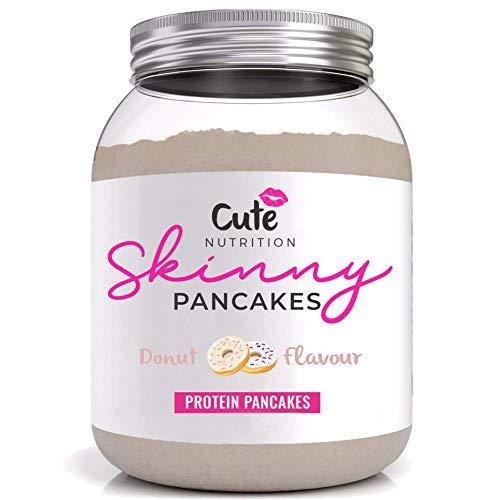 Cute Nutrition Mezcla en polvo para panqueques sabor dona para pérdida y mantenimiento de peso 500 tubos Alto contenido de proteína bajo en grasa sin OGM