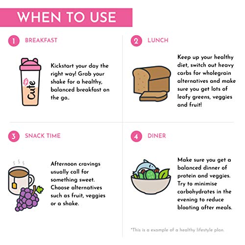 Cute Nutrition Vainilla y Fresa 2 Batidos Sustitutivos de Comida Para el Control de la Pérdida de Peso Para Mujeres 2 Botes de 500g