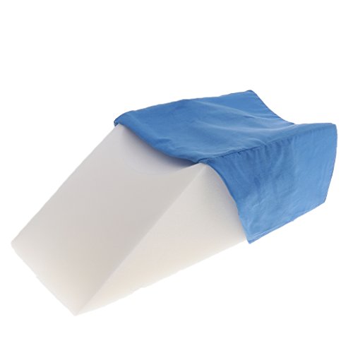 CUTICATE 2 Piezas Espuma Pierna Rodilla Tobillo Reposo Dormir Elevador Cojín Lesiones Dolor Alivio De La Presión Apoyo Almohada De Elevación Azul + Blanco