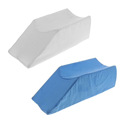 CUTICATE 2 Piezas Espuma Pierna Rodilla Tobillo Reposo Dormir Elevador Cojín Lesiones Dolor Alivio De La Presión Apoyo Almohada De Elevación Azul + Blanco