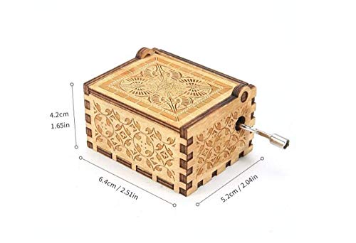 Cuzit The Lord of The Rings Movie Thème Boîte à Musique en Bois gravé à manivelle Peluche Musicale