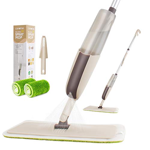 CXhome Mopa con Pulverizador, Spray Mop Fregona con Limpiar Automático mopa con 2 Almohadilla de trapeador de microfibra reemplazable y 1Tank,trapeador para Limpia Seca y Húmeda para Suelos Laminados
